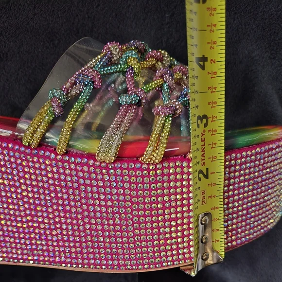 Cape Robbin Rainbow Radiance Rhinestone Platform Sandals - Picture 8 of 9